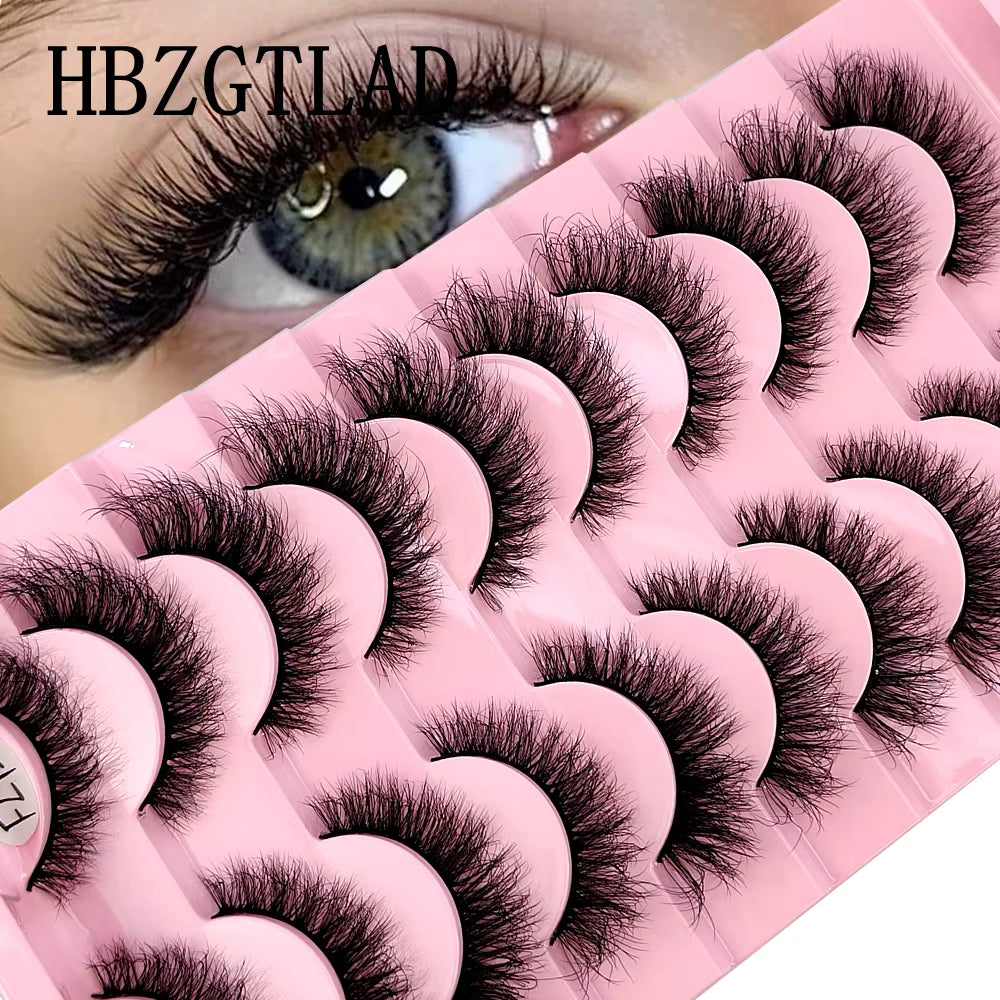 SabbaVie™ 10 Pairs Faux Mink Eyelashes — Natural Volume