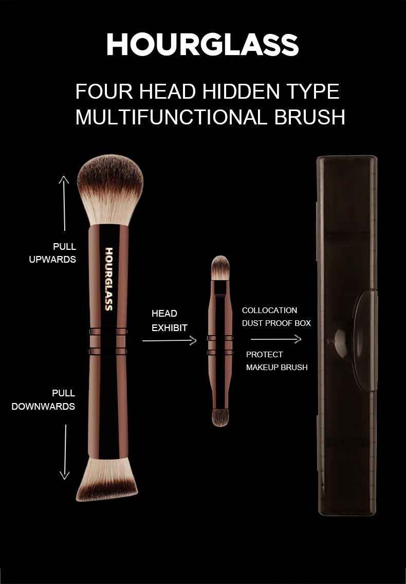 SabbaVie™ Hourglass Multifunctional Makeup Brush – Foundation, Concealer, Powder & Eyeshadow All-in-One