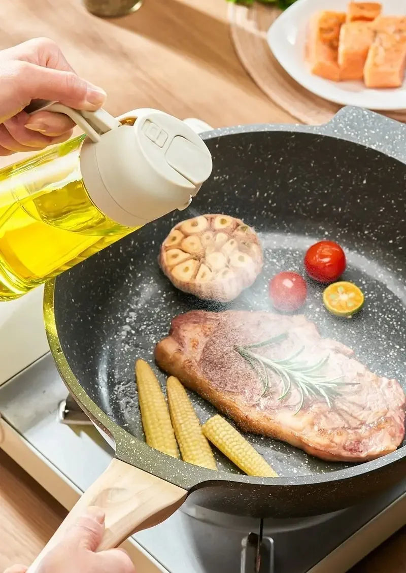 🫙 9️⃣ SabbaVie™ 2-in-1 Oil Dispenser & Sprayer — Precise Cooking Control