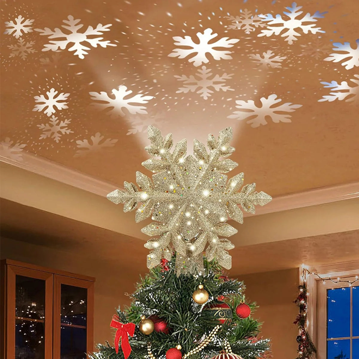 SabbaVie™ LED Snowflake & Star Curtain Lights – Basic & 6 Modes