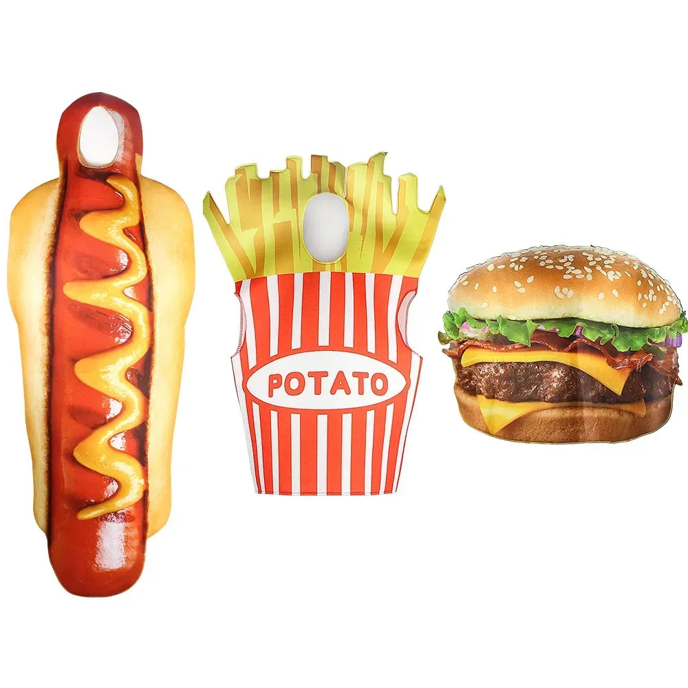 SabbaVie™ Funny Food Costume Set – Burger & Fries Halloween Outfit
