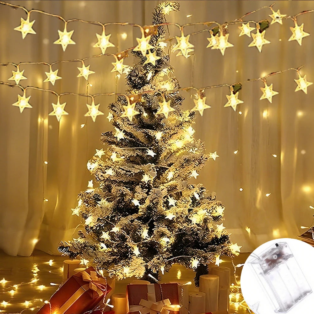 SabbaVie™ LED Fairy String Curtain Lights – USB/Battery, Warm & White