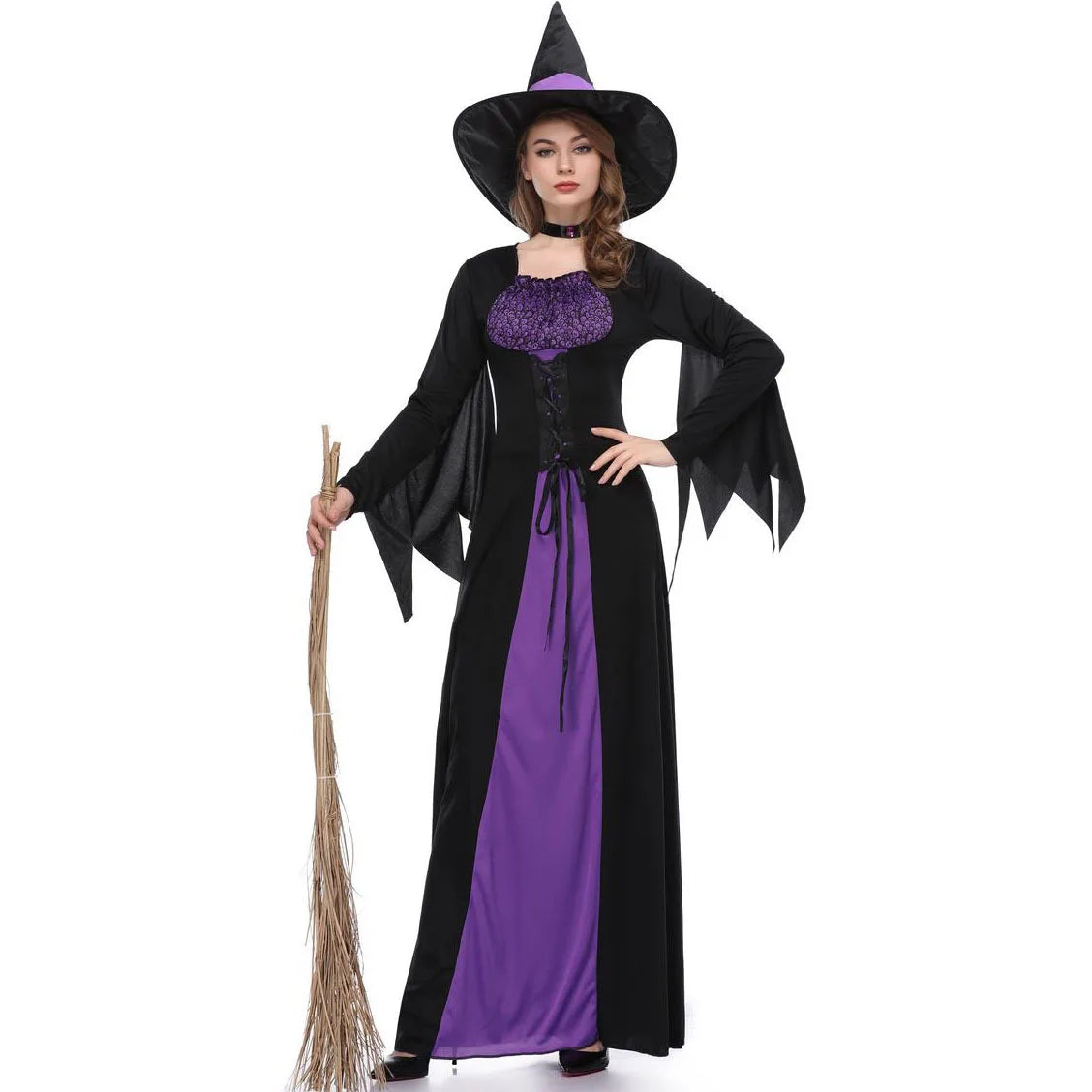 SabbaVie™ Gothic Witch Costume – Elegant Dark Magic Dress