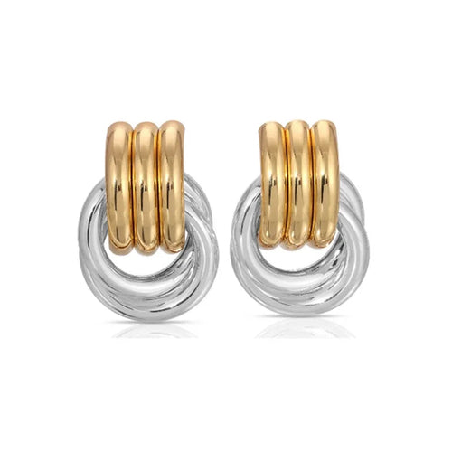 SabbaVie™ Gold Twist Knot Hoop Earrings – Multilayer Stainless Steel Design