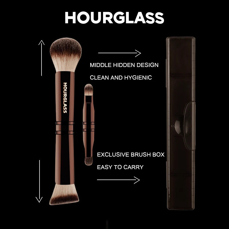SabbaVie™ Hourglass Multifunctional Makeup Brush – Foundation, Concealer, Powder & Eyeshadow All-in-One
