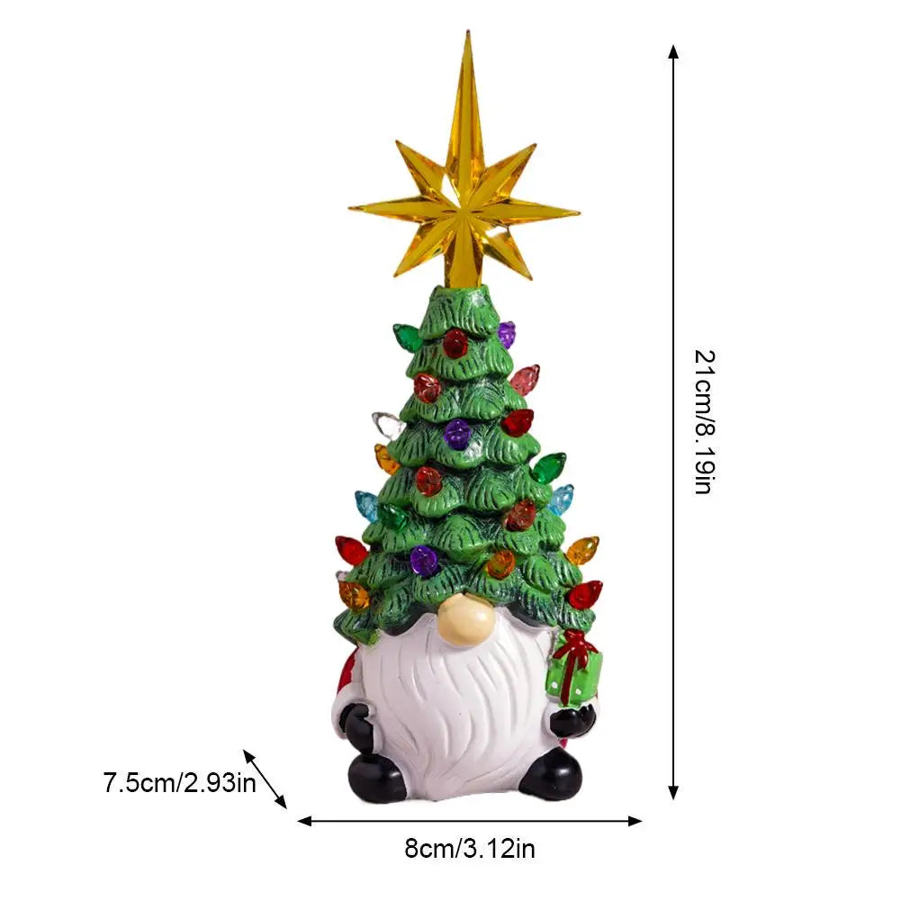 SabbaVie™ Christmas Tree Dwarf Luminous Resin Lamp – Cute LED Desktop Holiday Decoration