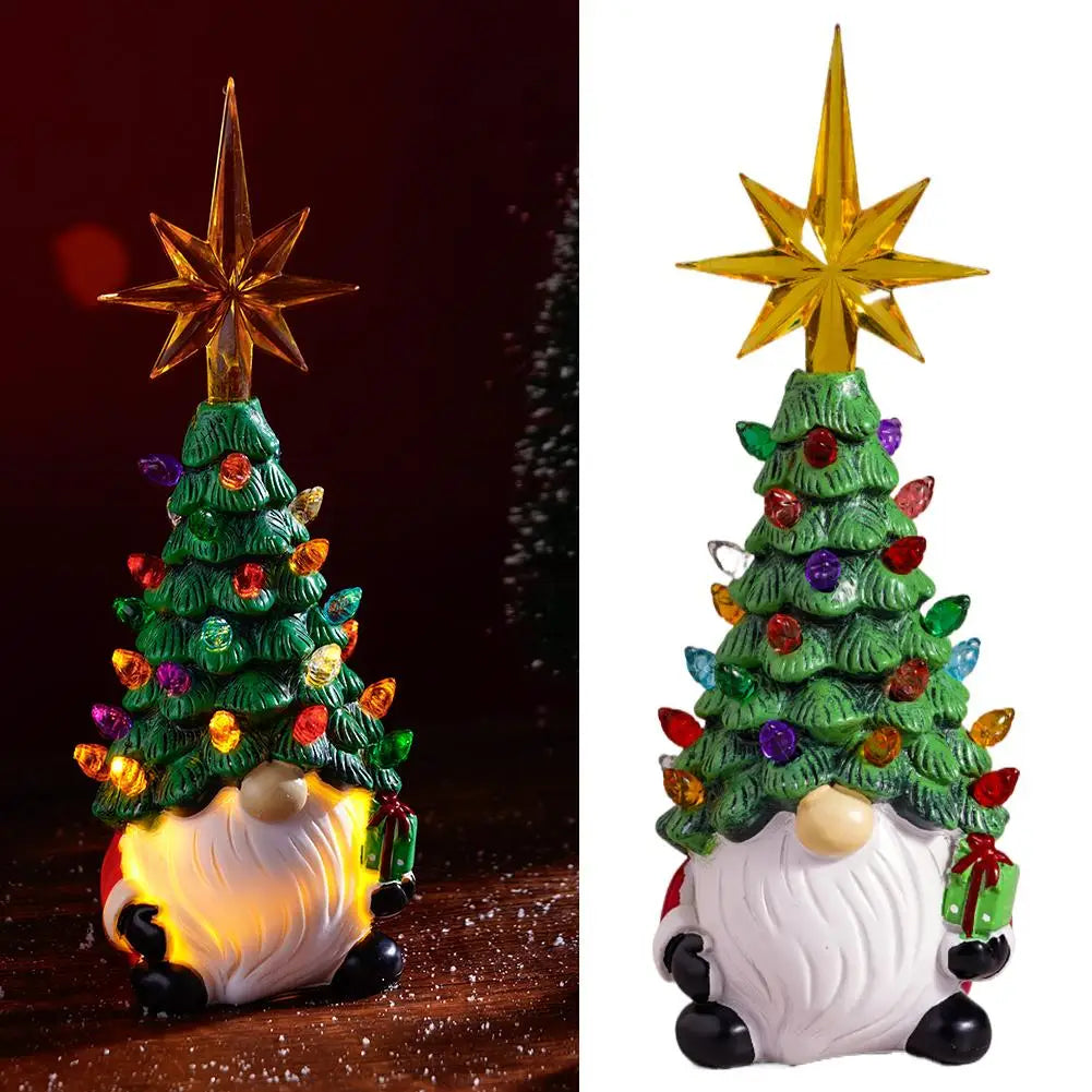 SabbaVie™ Christmas Tree Dwarf Luminous Resin Lamp – Cute LED Desktop Holiday Decoration