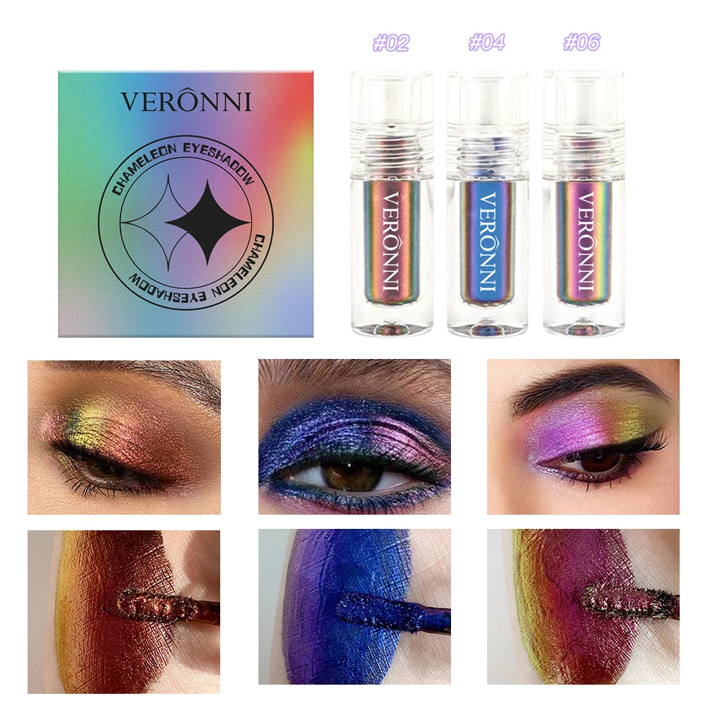 SabbaVie™ Chameleon Liquid Eyeshadow & Lip Glitter – Multi-Chrome Diamond Makeup for Eyes, Lips & Face