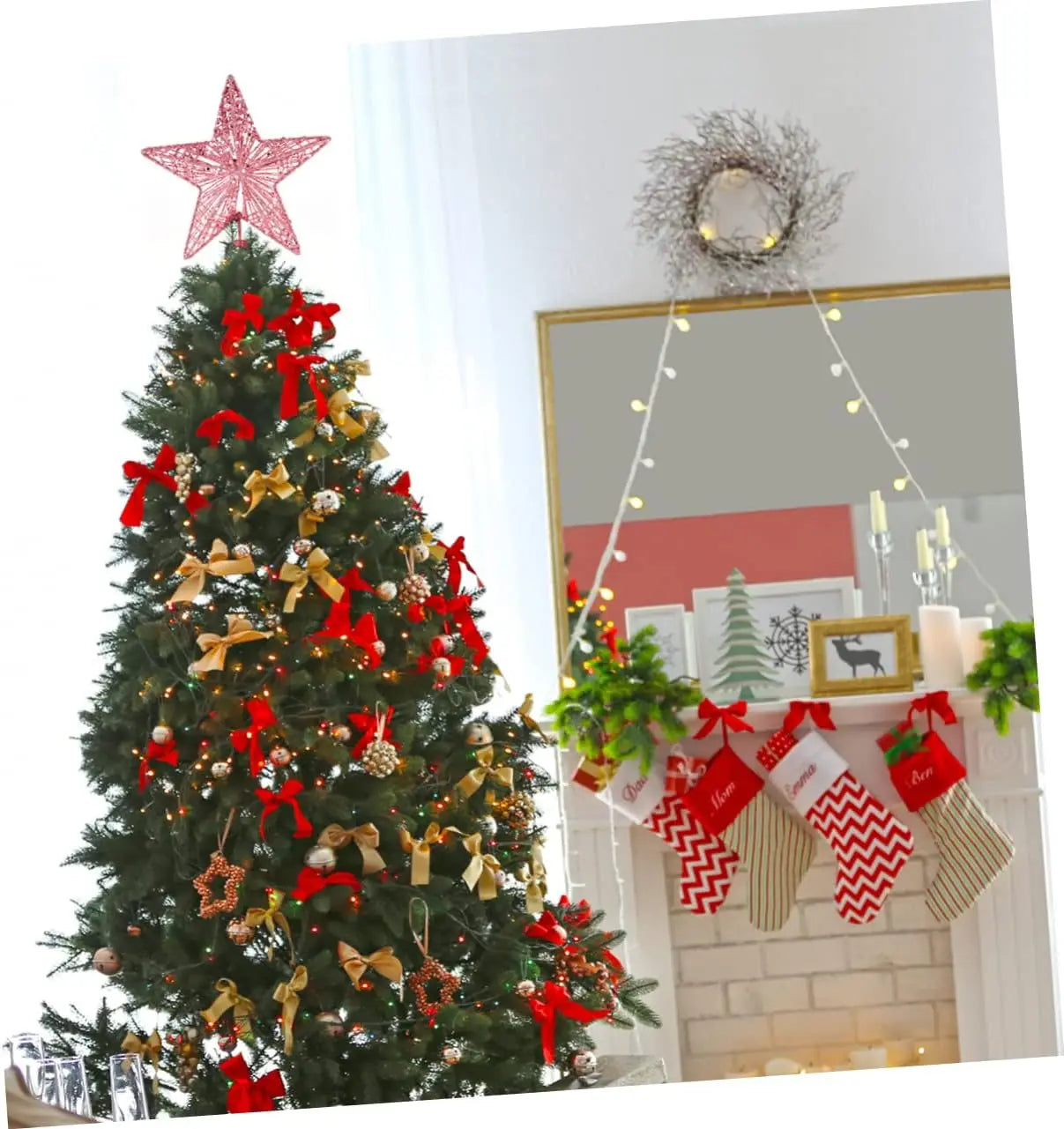 SabbaVie™ Sparkling Pink LED Star Ornament