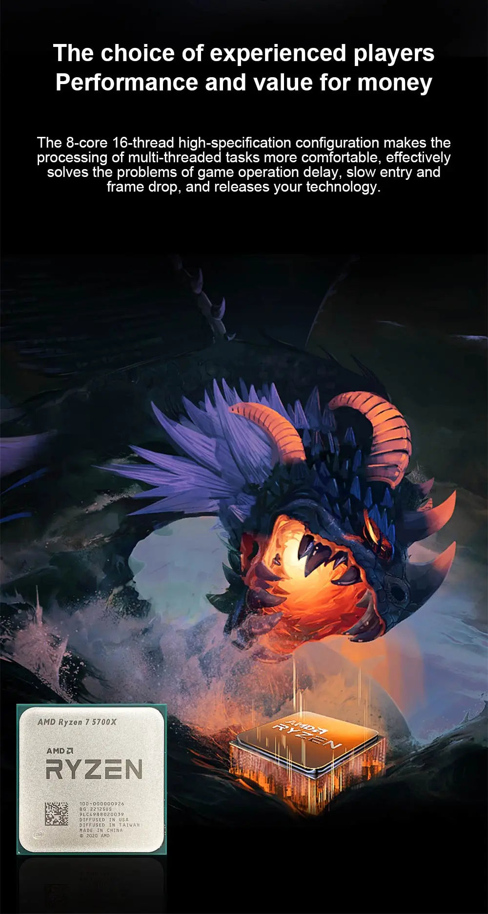 AMD Ryzen™ 7 5700X 8-Core 16-Thread 4.6GHz Processor – High-Performance CPU for Gaming & Productivity (Sold by SabbaVie™)