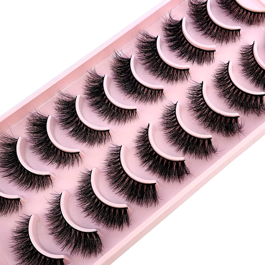 SabbaVie™ 10 Pairs Faux Mink Eyelashes — Natural Volume