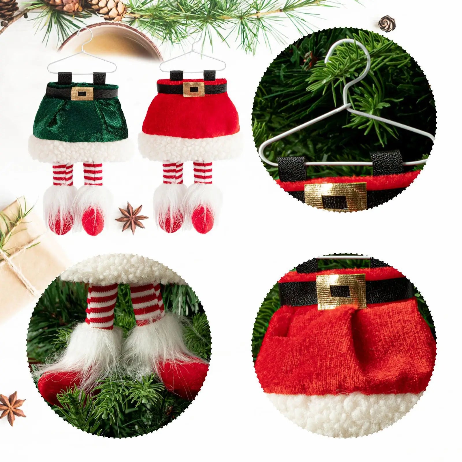 SabbaVie™ Christmas Tree Hanging Cloth Ornaments – DIY Festive Pendant Decorations for Home & Holiday Parties