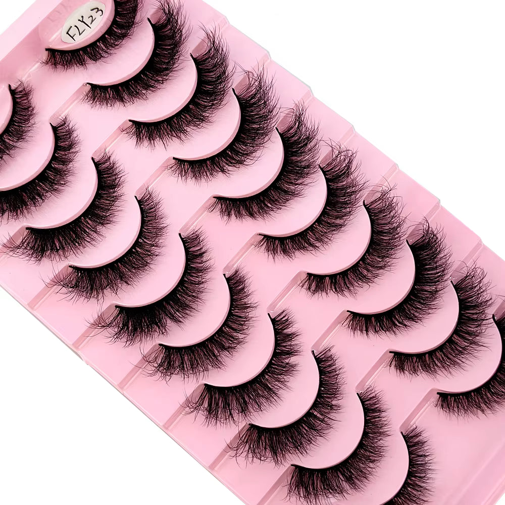 SabbaVie™ 10 Pairs Faux Mink Eyelashes — Natural Volume