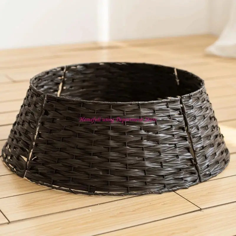 SabbaVie™ Retro Christmas Tree Skirt Basket – Woven Round Xmas Tree Collar for Home & Party Decor