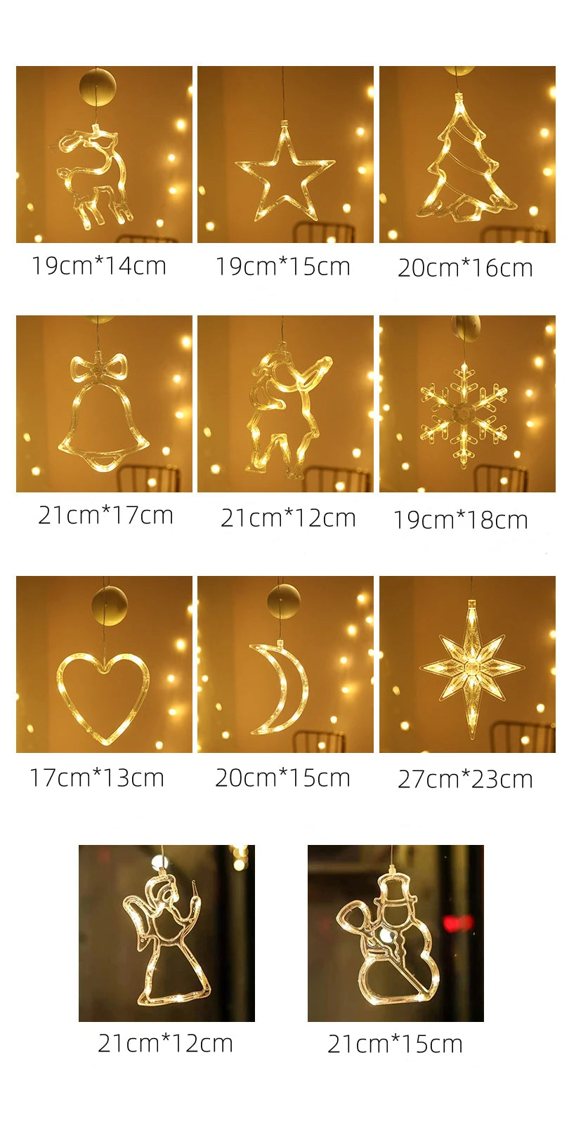 SabbaVie™ LED Hanging Christmas Lights – Angel, Santa, Snowman & More
