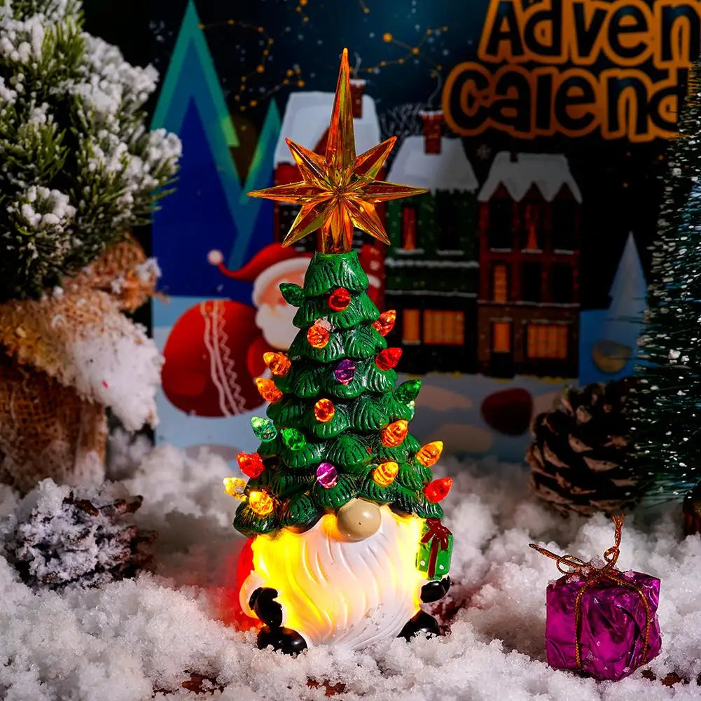 SabbaVie™ Christmas Tree Dwarf Luminous Resin Lamp – Cute LED Desktop Holiday Decoration