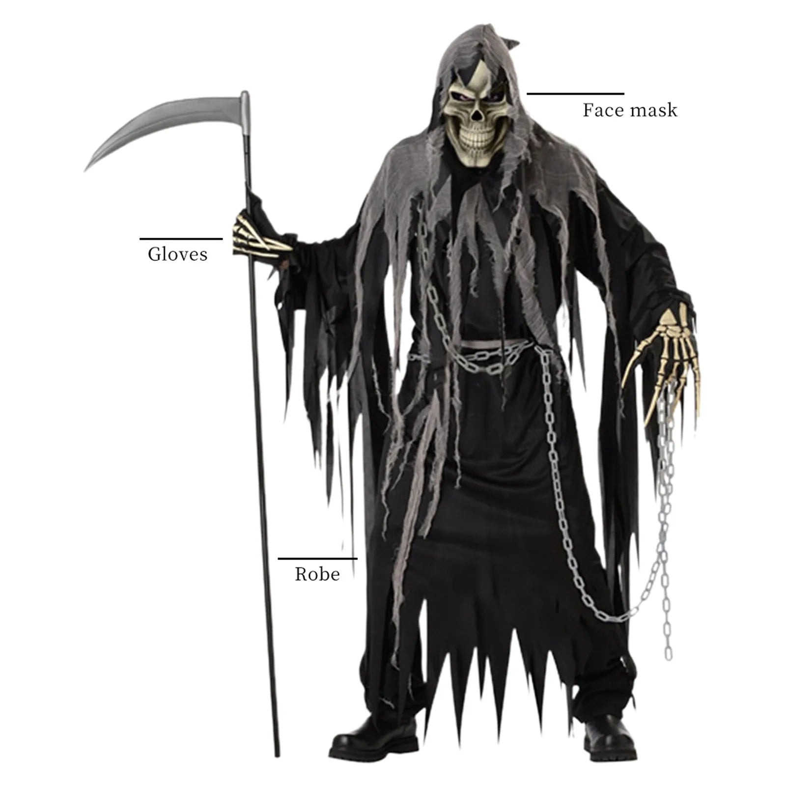 SabbaVie™ Skeleton Ghost Costume – Scary Halloween Robe