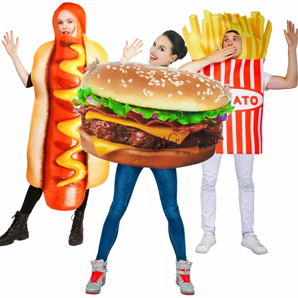 SabbaVie™ Funny Food Costume Set – Burger & Fries Halloween Outfit