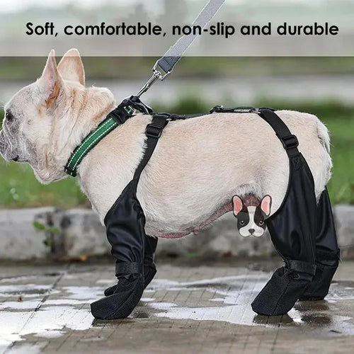 Adjustable Waterproof Dog Shoes with Harness Support – Anti-Slip Protection Boots (Sold by SabbaVie™)