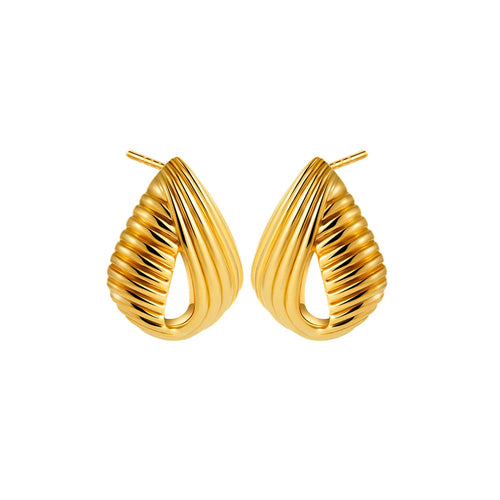 SabbaVie™ Gold Twist Knot Hoop Earrings – Multilayer Stainless Steel Design