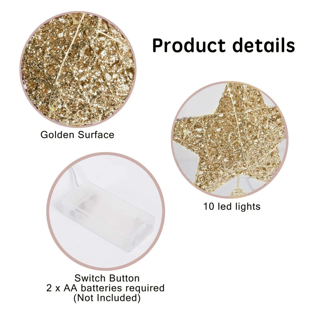 SabbaVie™ LED Christmas Tree Topper Star – 15/20/25cm