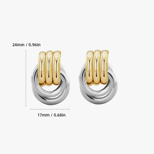 SabbaVie™ Gold Twist Knot Hoop Earrings – Multilayer Stainless Steel Design