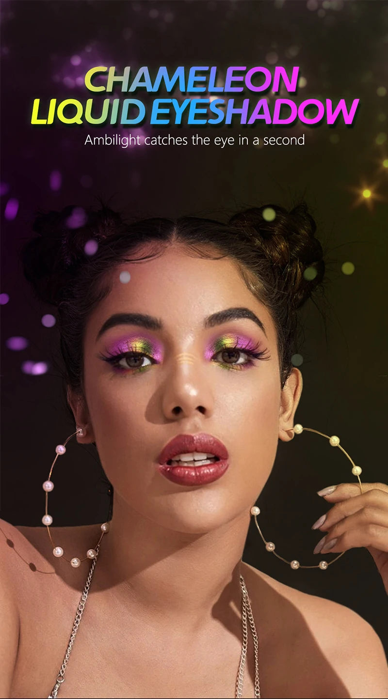 SabbaVie™ Chameleon Liquid Eyeshadow & Lip Glitter – Multi-Chrome Diamond Makeup for Eyes, Lips & Face