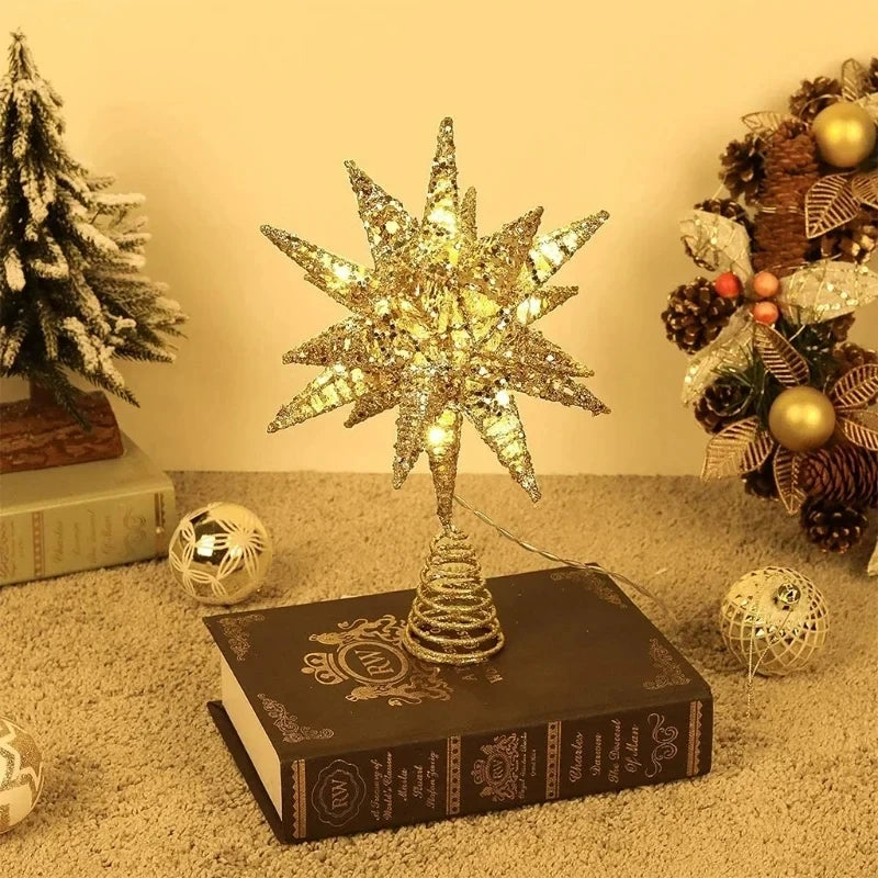 SabbaVie™ Elegant LED Christmas Tree Table Ornament – Gold / Silver
