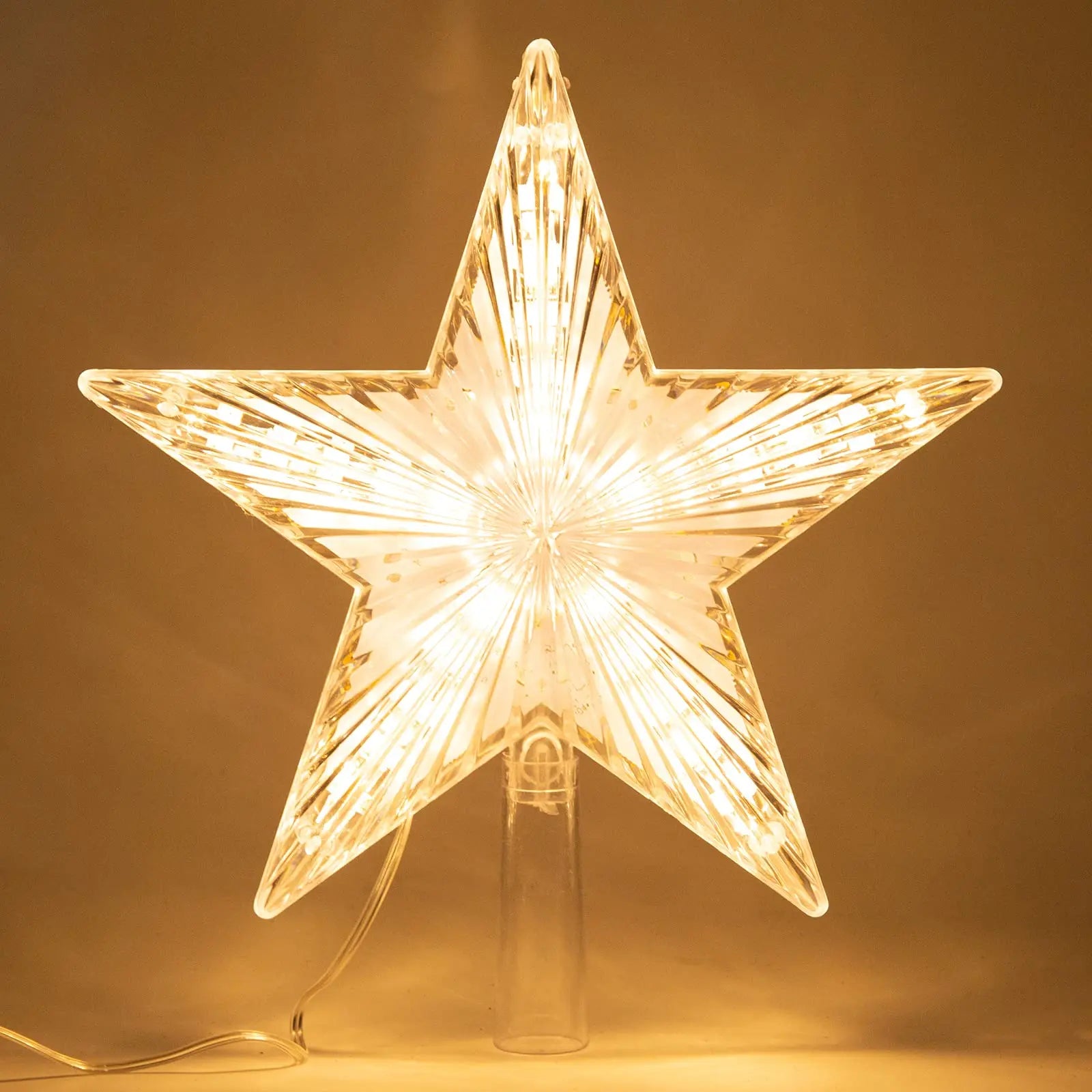 SabbaVie™ LED Glitter Star Tree Topper – Christmas Light Decoration