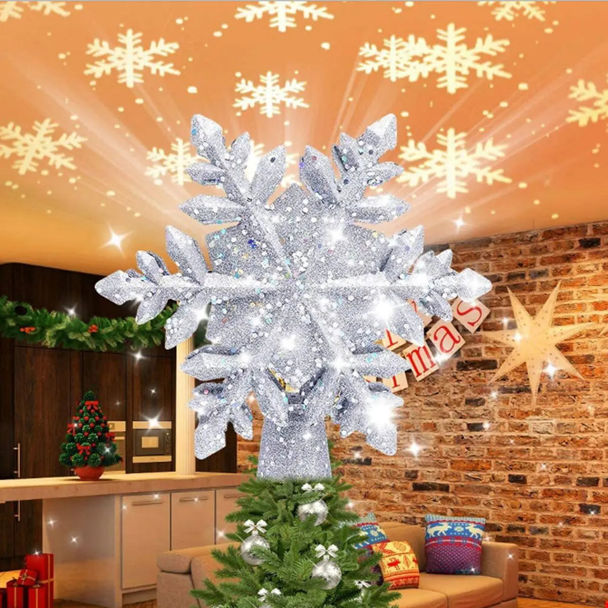 SabbaVie™ LED Snowflake & Star Curtain Lights – Basic & 6 Modes