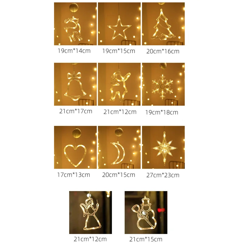 SabbaVie™ LED Hanging Christmas Lights – Angel, Santa, Snowman & More