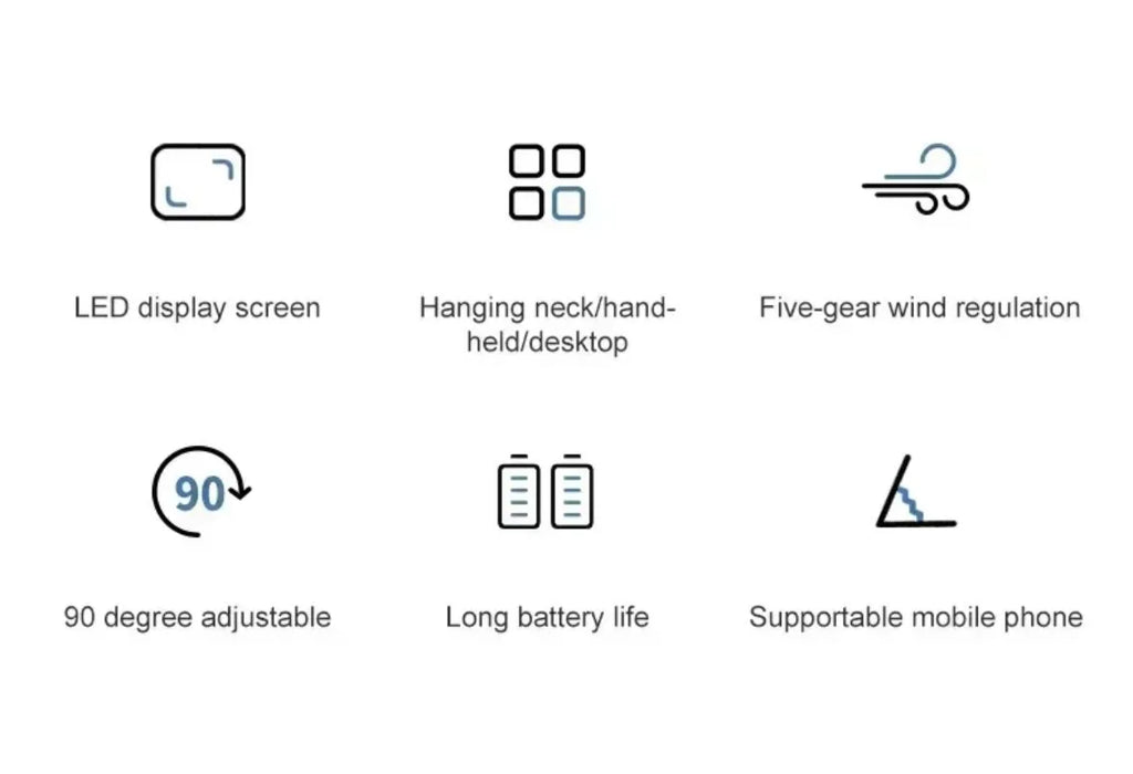 Portable 5-Speed Foldable Desk & Handheld Fan with Phone Stand – USB Rechargeable Mini Cooling Fan (Sold by SabbaVie™)