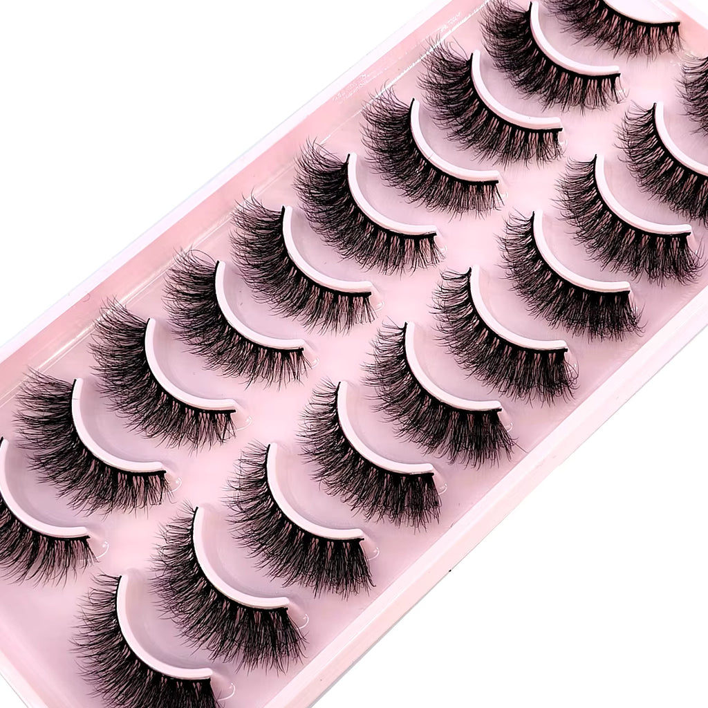 SabbaVie™ 10 Pairs Faux Mink Eyelashes — Natural Volume