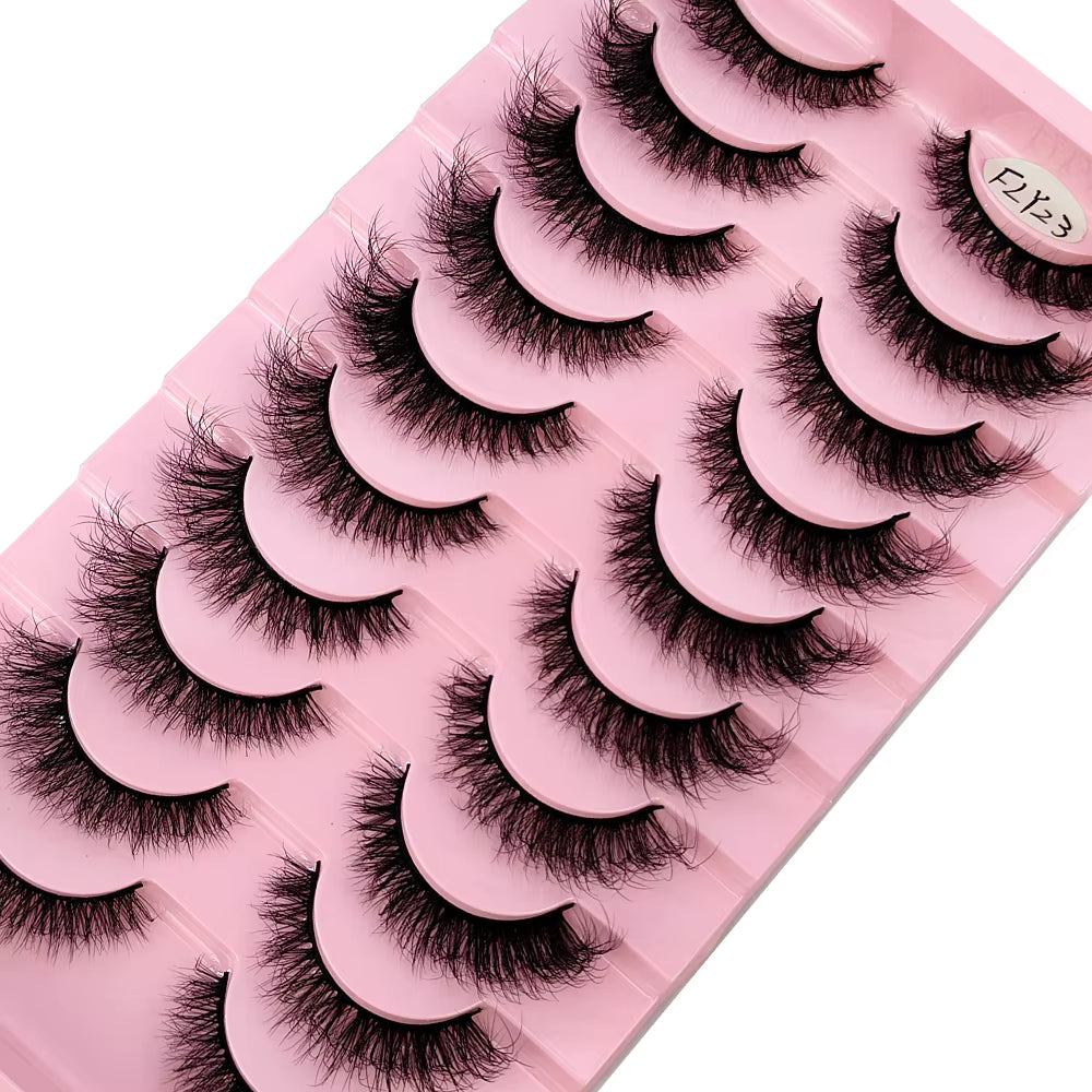 SabbaVie™ 10 Pairs Faux Mink Eyelashes — Natural Volume
