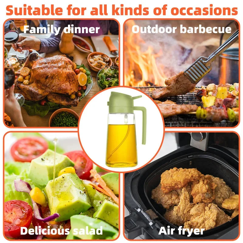 🫙 9️⃣ SabbaVie™ 2-in-1 Oil Dispenser & Sprayer — Precise Cooking Control