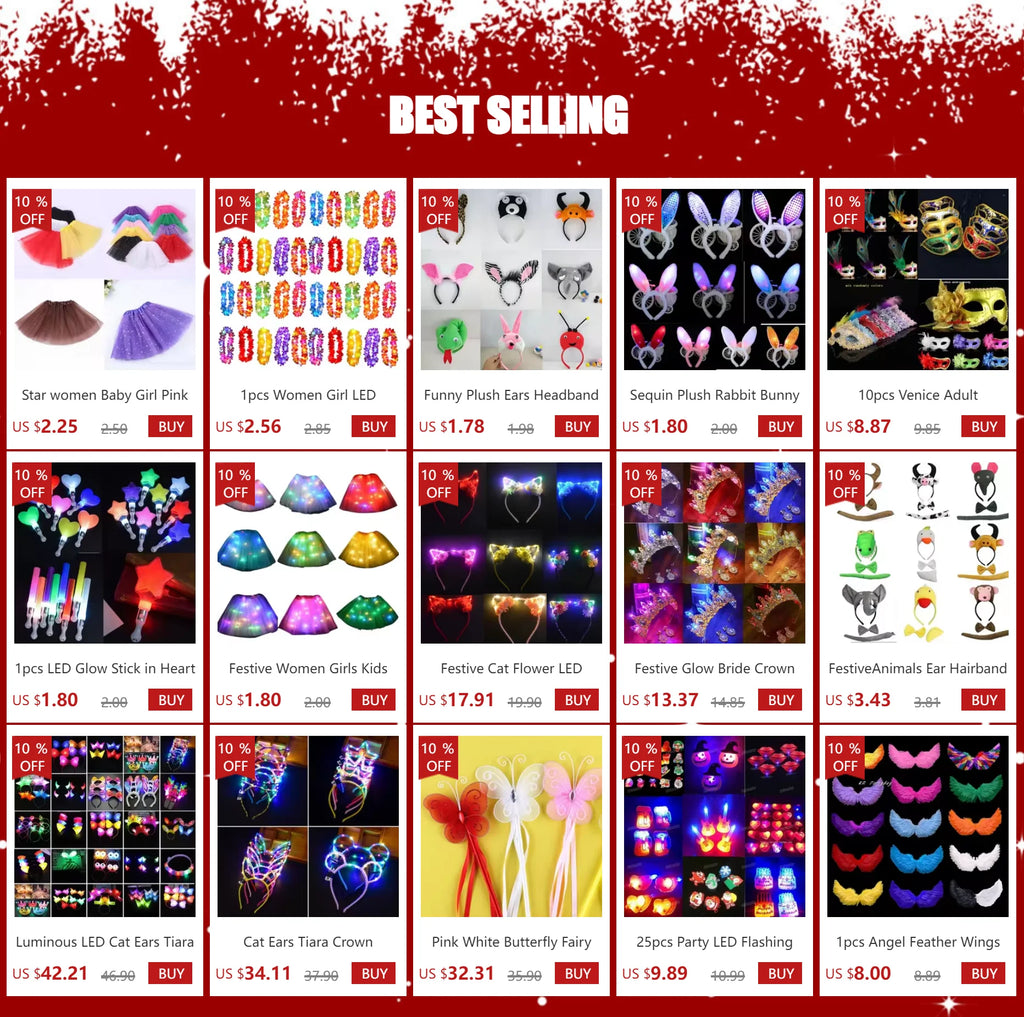 SabbaVie™ LED Christmas Tree Party Hat – Light-Up Funny Holiday Hat