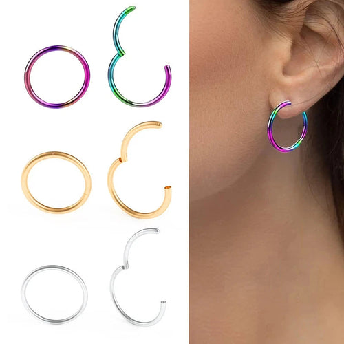 SabbaVie™ Stainless Steel Nose Hoop & Septum Piercing Ring – Minimalist Chic Jewelry
