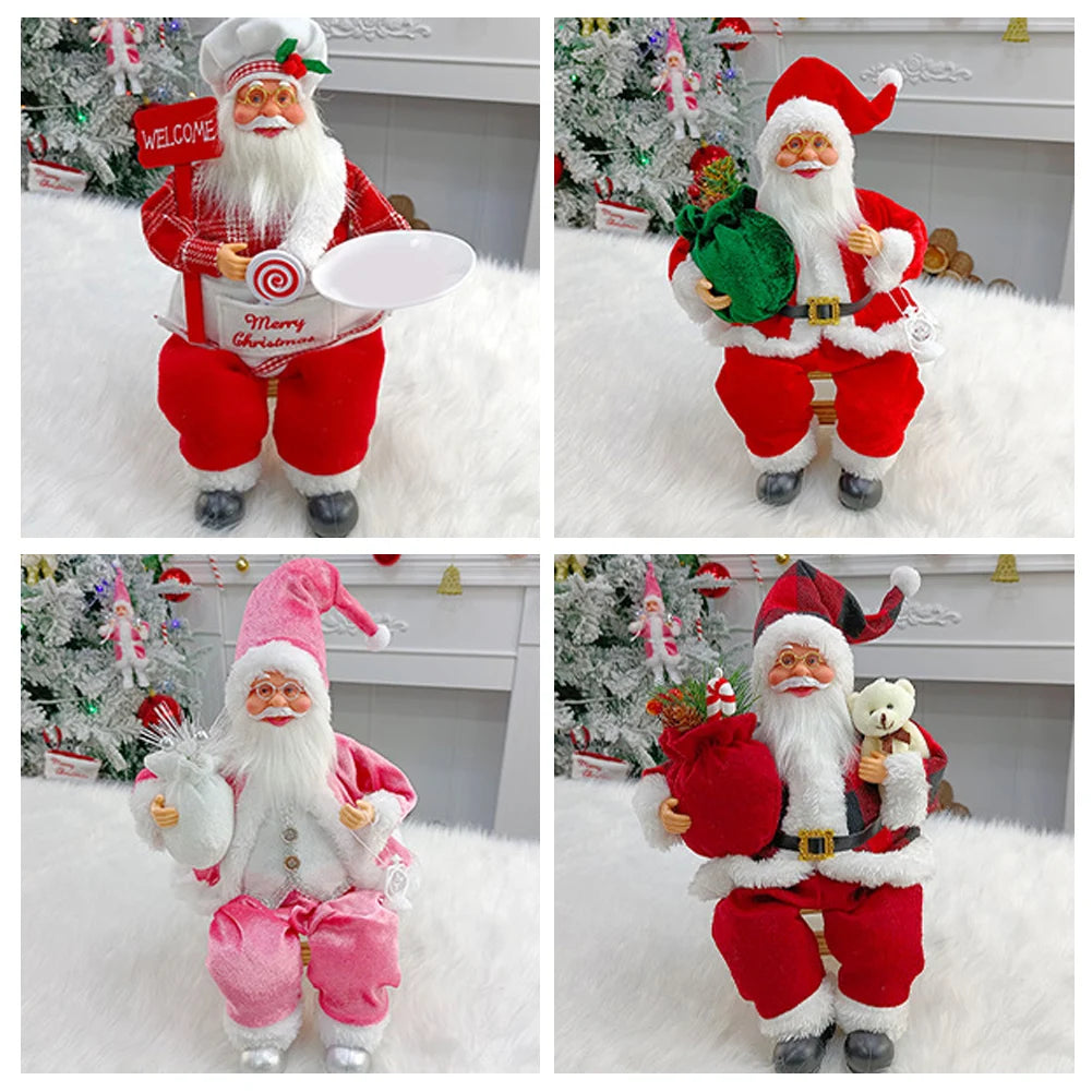 SabbaVie™ Luxury Christmas Standing Santa Figurines – Handcrafted Holiday Décor
