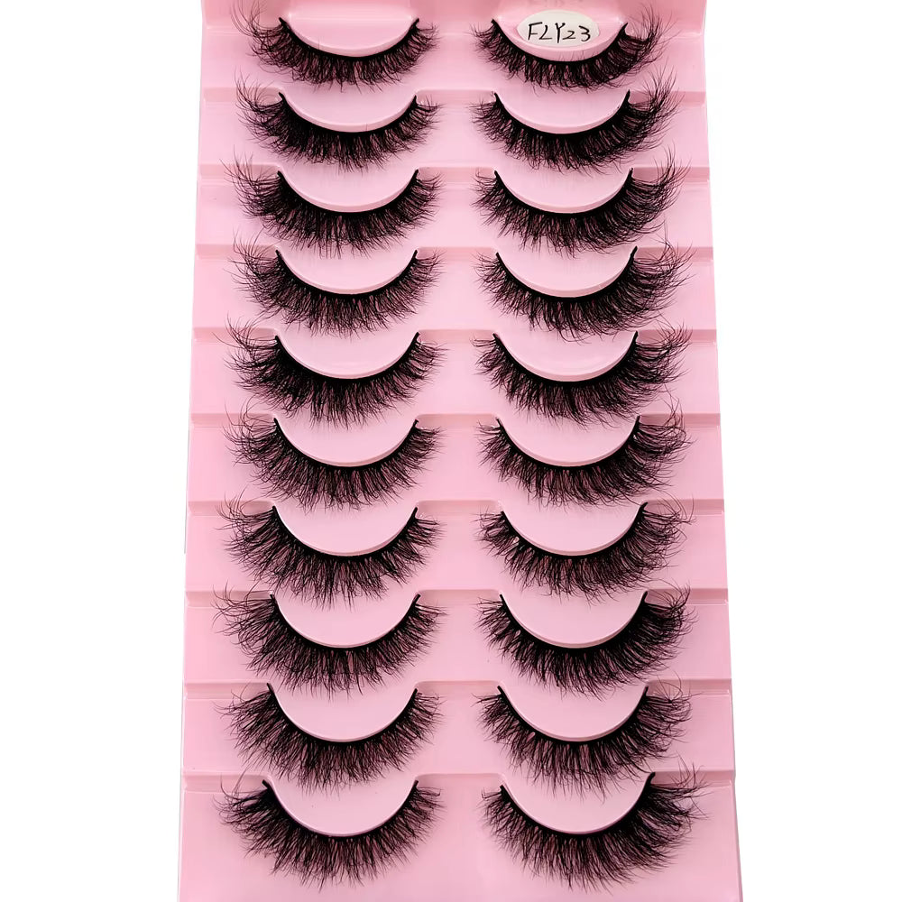 SabbaVie™ 10 Pairs Faux Mink Eyelashes — Natural Volume