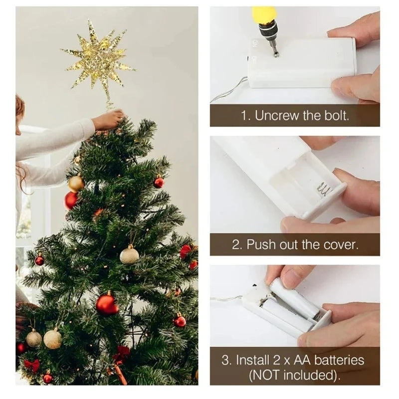 SabbaVie™ Elegant LED Christmas Tree Table Ornament – Gold / Silver