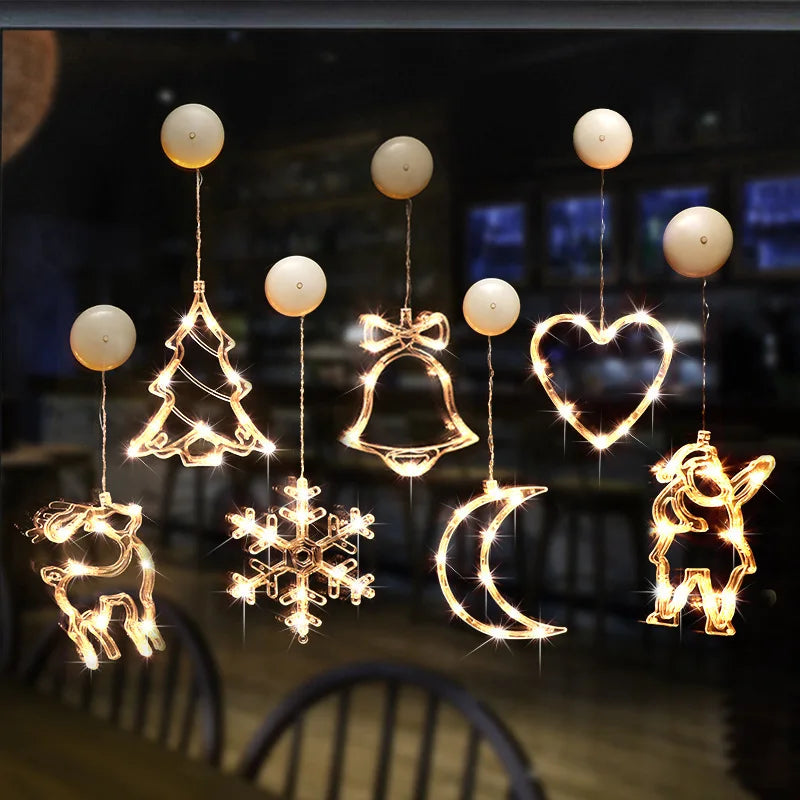 SabbaVie™ LED Hanging Christmas Lights – Angel, Santa, Snowman & More