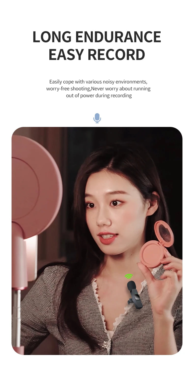 Basix 2.4G Wireless Lavalier Microphone – Portable Mini Clip-On Mic for iPhone & Android Live Streaming, Recording & Gaming (Sold by SabbaVie™)