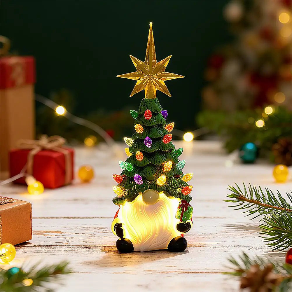 SabbaVie™ Christmas Tree Dwarf Luminous Resin Lamp – Cute LED Desktop Holiday Decoration