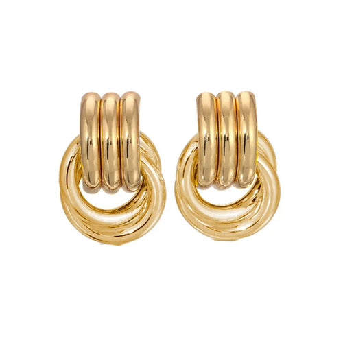SabbaVie™ Gold Twist Knot Hoop Earrings – Multilayer Stainless Steel Design