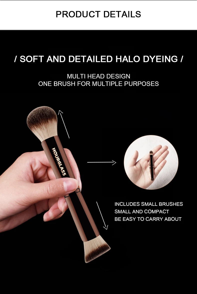 SabbaVie™ Hourglass Multifunctional Makeup Brush – Foundation, Concealer, Powder & Eyeshadow All-in-One