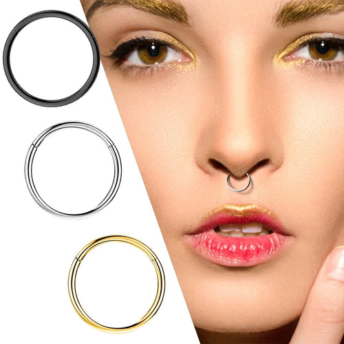 SabbaVie™ Stainless Steel Nose Hoop & Septum Piercing Ring – Minimalist Chic Jewelry