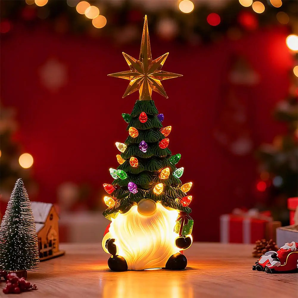 SabbaVie™ Christmas Tree Dwarf Luminous Resin Lamp – Cute LED Desktop Holiday Decoration
