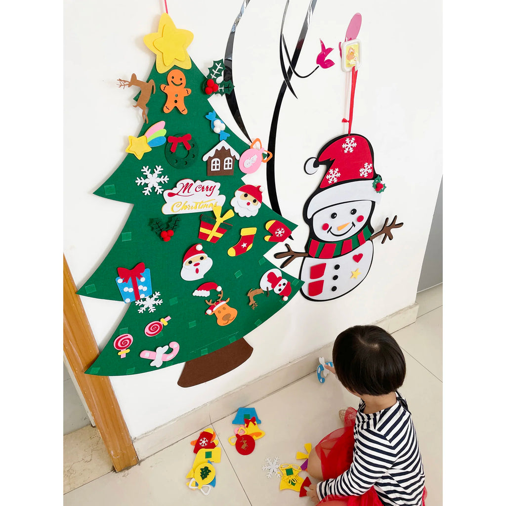 SabbaVie™ DIY Felt Christmas Tree Kit – Wall Hanging Decoration for Kids & Home Festive Fun