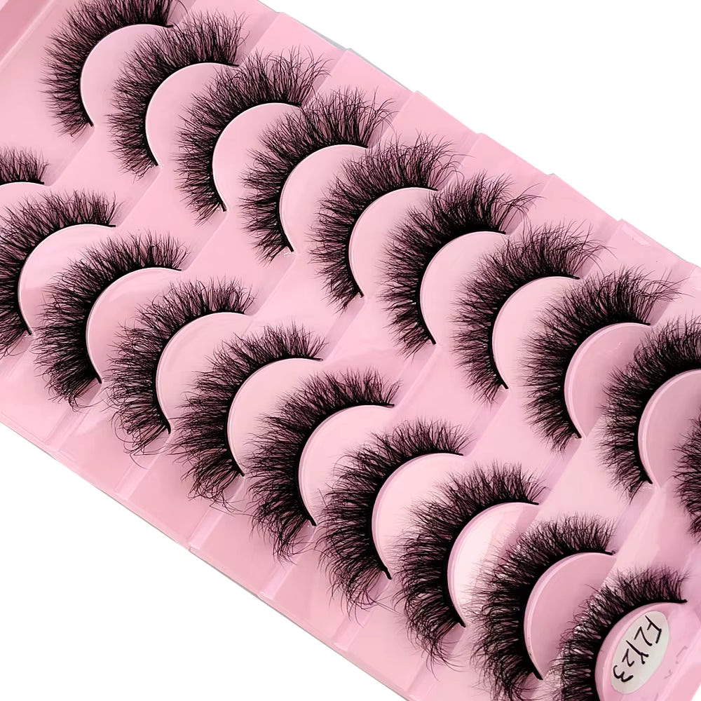 SabbaVie™ 10 Pairs Faux Mink Eyelashes — Natural Volume
