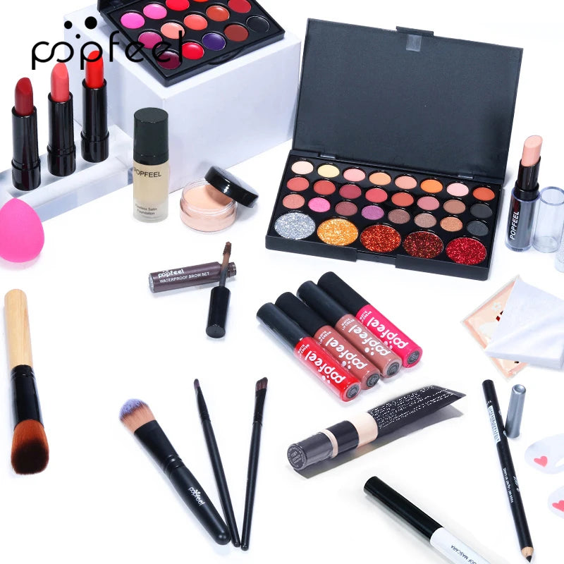 POPFEEL Ultimate Holiday Luxury Makeup Collection – Premium Eyes, Face & Lip Gift Set (Sold by SabbaVie™)
